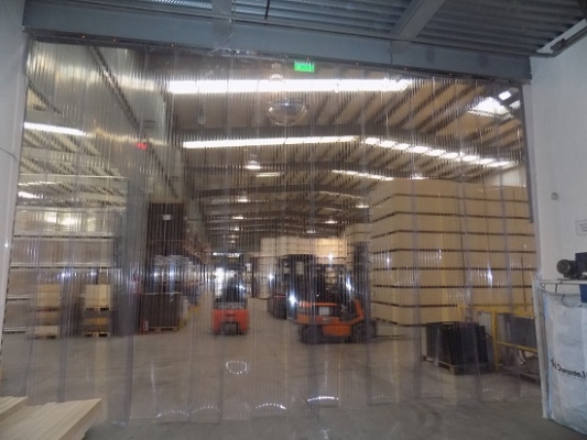 Perdea PVC trafic greu cu fasii striate